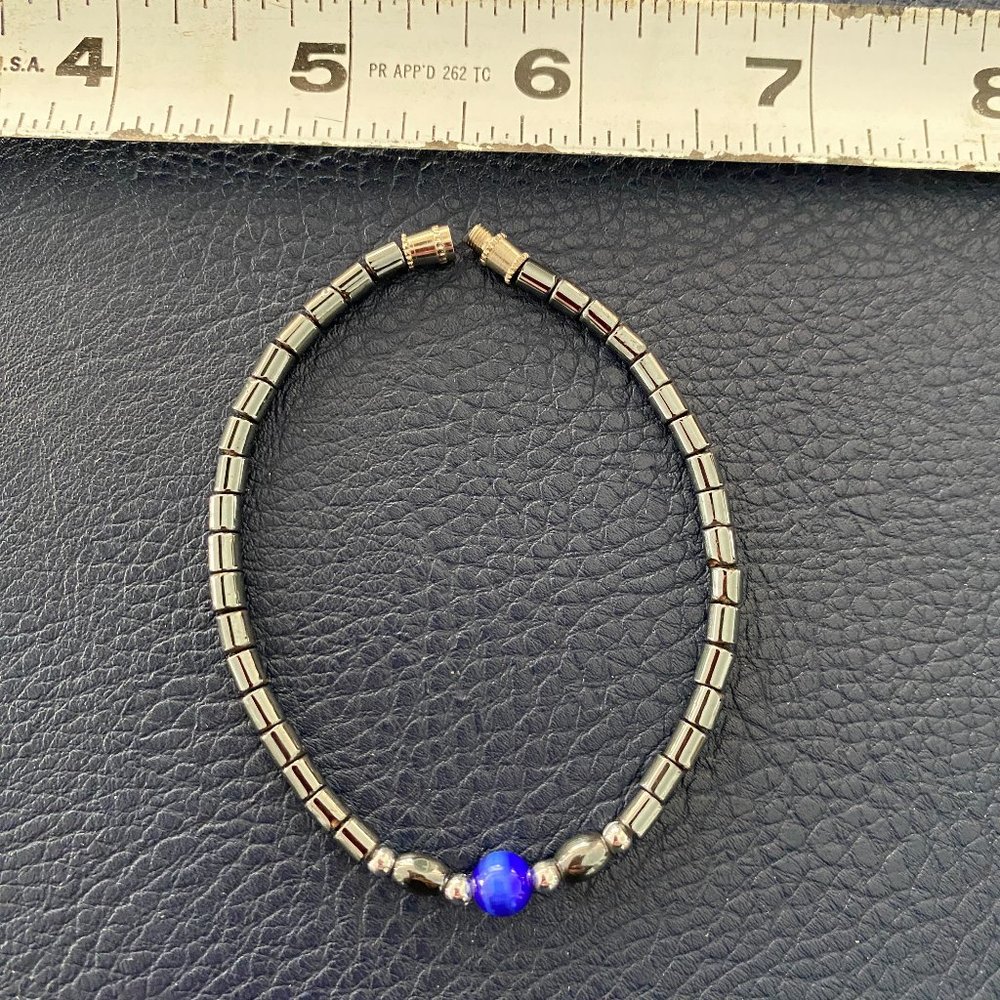 Gunmetal and silver bracelet